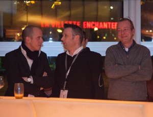 De gauche à droite, Thomas Hémery, directeur commercial de la division audio Pro Yamaha, Fabien Saadoun, directeur des ventes et du marketing de la division Commercial Audio Yamaha et François Desffarges, directeur du bureau d’études Nexo.