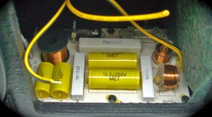 The high-pass filter with EQ and limiting circuits of the tweeter.