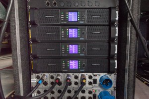 The monitor power rack with four Lab.gruppen PLM10000Q amps