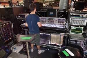 The monitor console for the singers