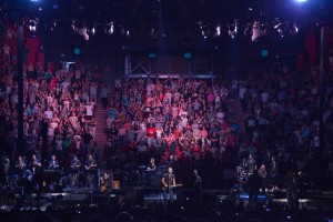  The audience is used as a backdrop for an effect