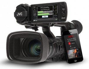 La Caméra JVC GY-HM650 se pilote via un smartphone. La Caméra JVC GY-HM650 se pilote via un smartphone.
