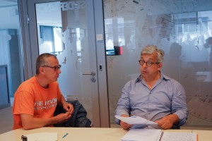 ... with Olivier Matabon, production manager at the Stade de France (right) 