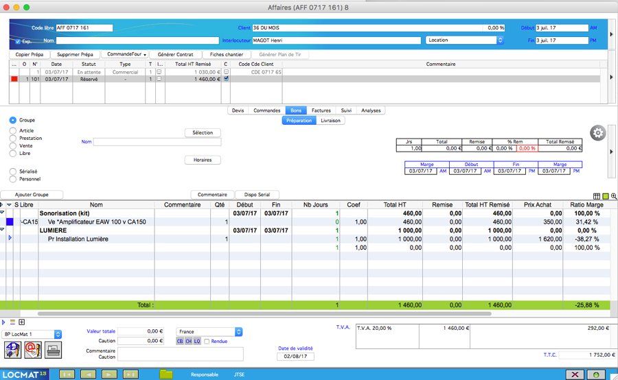Locmat gestion Parc de loc