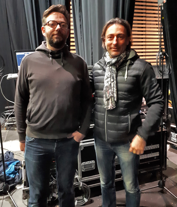 RCF-Le-tour-du-monde-en-80-jours Yannick Dahms et Emanuele Morlini sur le plateau du Tour du monde en 80 jours.