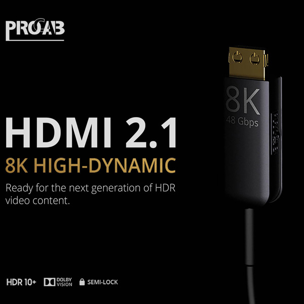 Câble HDMI Optique Actif 4K / 8K, AOC fibre optique, 50 mètres